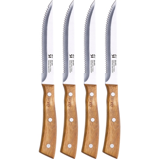 SET 4PCS CUCHILLOS CHULETEROS ACERO INOX COMPACT image 0