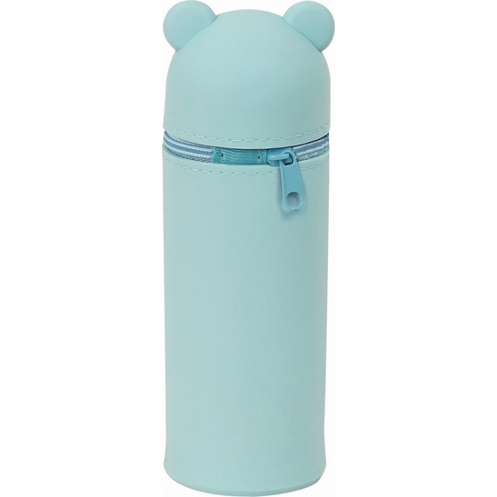 PORTATODO BOTELLA SILICONA SAFTA "BEAR" BLUE image 1