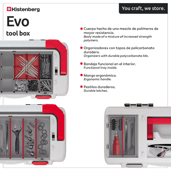 CAJA DE HERRAMIENTAS MULTIFUNCIONAL KISTENBERG 55 - ORGANIZADOR EVO TOOL BOX 27,4X54,8X28,6 image 1