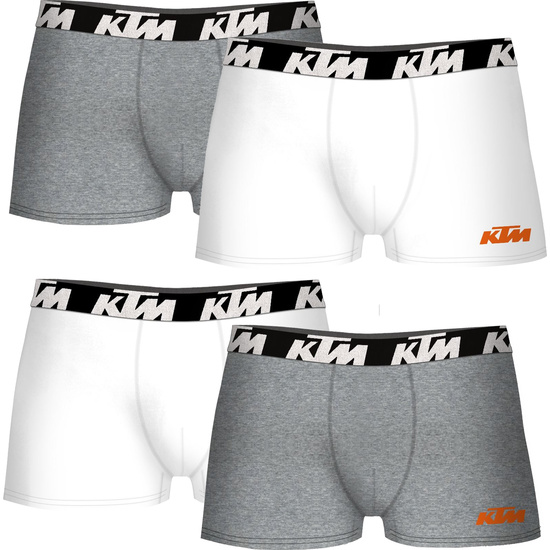 SET DE 4 CALZONCILLOS BÓXER KTM BLANCO Y GRIS CLARO image 0