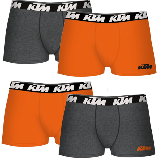 SET DE 4 CALZONCILLOS BÓXER KTM NARANJA Y GRIS OSCURO image 0