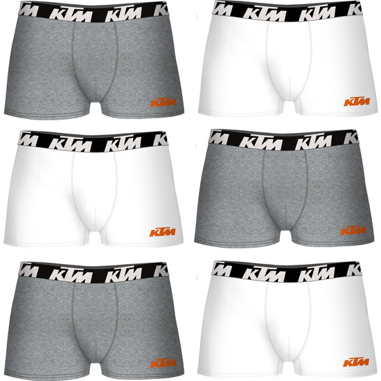 SET DE 6 CALZONCILLOS BÓXER KTM BLANCO Y GRIS CLARO image 0