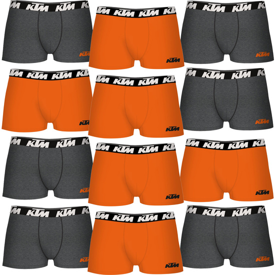 SET DE 12 CALZONCILLOS BÓXER KTM NARANJA Y GRIS OSCURO image 0