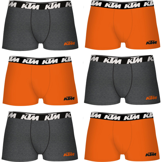 SET DE 6 CALZONCILLOS BÓXER KTM NARANJA Y GRIS OSCURO image 0