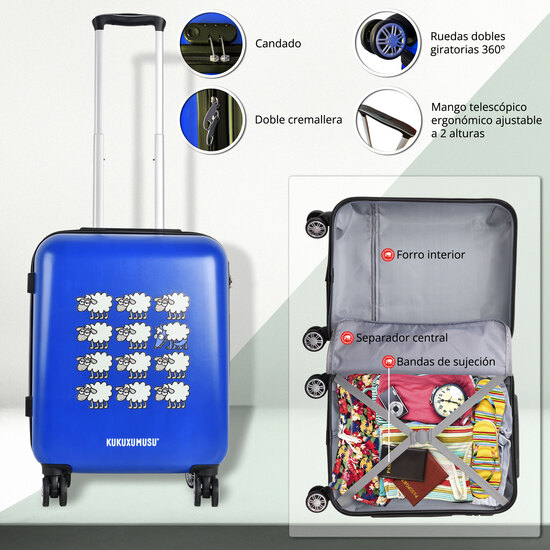 SET 2 MALETAS DE VIAJE AZUL MARÍNO Y AZUL TURQUESA + BÁSCULA ELECTRÓNICA PESAMALETAS image 2