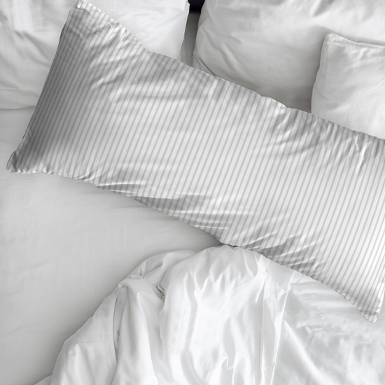 FUNDA DE ALMOHADA 100% ALGODÓN MODELO PEARL RAYAS DE 90 CM image 1