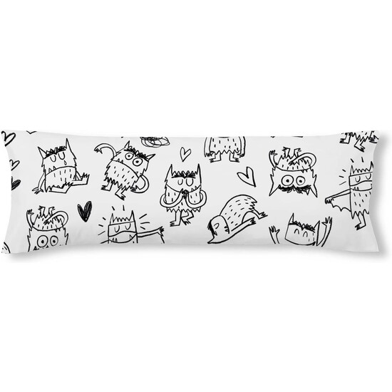 FUNDA DE ALMOHADA 100% ALGODÓN MODELO MONSTRE BLACK DE 90 CM image 0