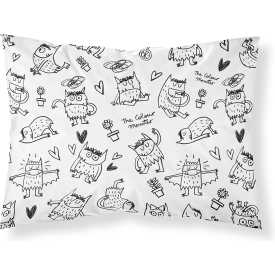 FUNDA DE ALMOHADA 100% ALGODÓN MONSTRE BLACK DE 40X60 image 0