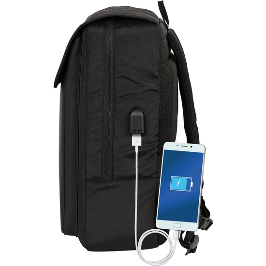 MOCHILA CON SOLAPA PORTATIL 13,3+USB SAFTA BUSINESS "BLACK" image 2