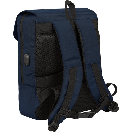 MOCHILA CON SOLAPA PORTATIL 13,3+USB SAFTA BUSINESS "DARK BLUE" image 1