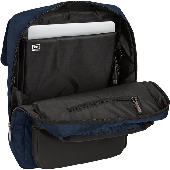 MOCHILA CON SOLAPA PORTATIL 13,3+USB SAFTA BUSINESS "DARK BLUE" image 4