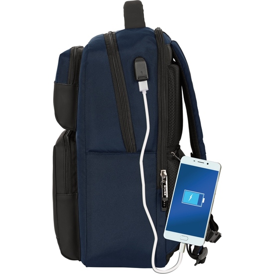 MOCHILA 2 BOLSILLOS PORTATIL 15,6+USB SAFTA BUSINESS "DARK BLUE" image 2