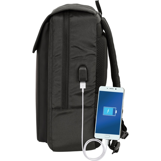 MOCHILA CON SOLAPA PORTATIL 13,3+USB SAFTA BUSINESS "GREY" image 2