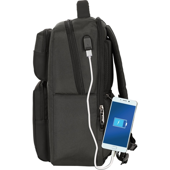 MOCHILA 2 BOLSILLOS PORTATIL 15,6+USB SAFTA BUSINESS "GREY" image 2