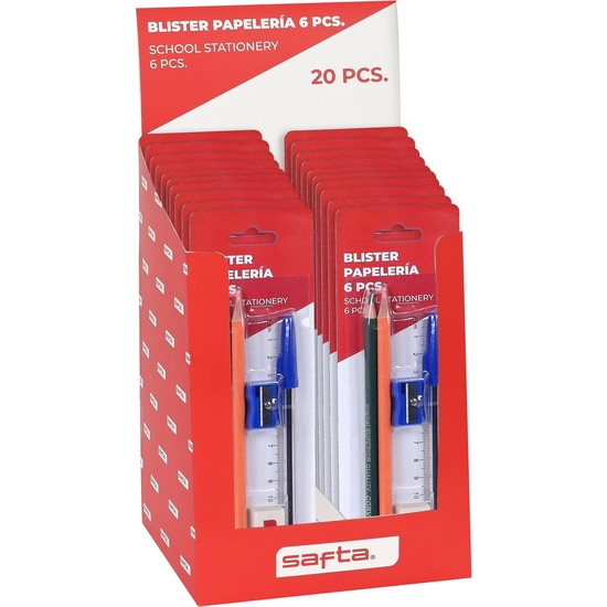 EXP. 20 PCS. BLISTER PAPELERIA 6 PCS SAFTA image 0