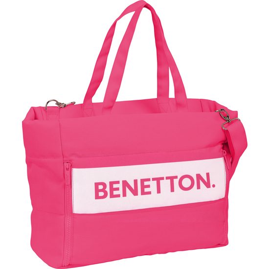 BOLSO CON BOLSILLO PARA PORTATIL 14,1 BENETTON "RASPBERRY" image 0