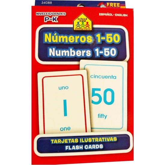 JUEGO CARTAS BILINGÜE NÚMEROS 1-50 image 0