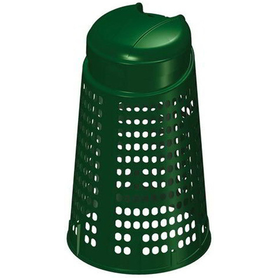 ECO-BIN GRILL EN POLIPROPILENO, 110 L CON FONDO Y TAPA EN VERDE, Ø 500 H 855 MM image 0