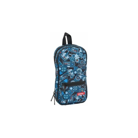 PLUMIER MOCHILA C/4 PORT. VACIO SAFTA WELCOME GAMERS BLUE image 0