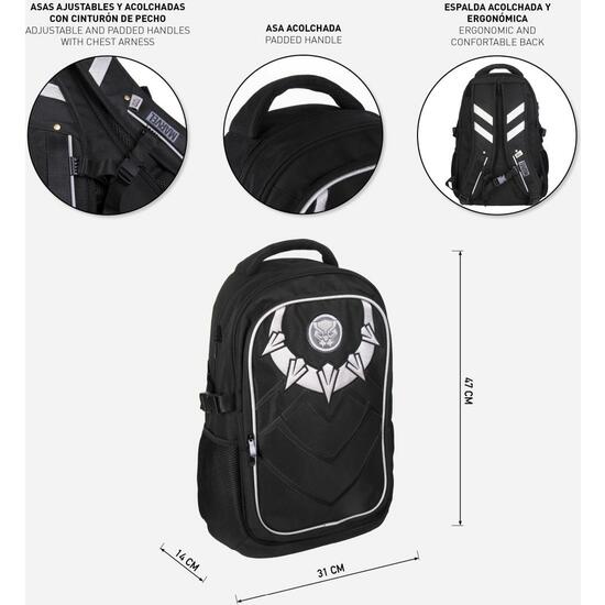 MOCHILA CASUAL TÉCNICA AVENGERS BLACK PANTHER BLACK image 4