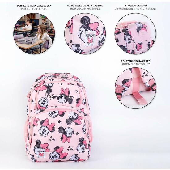 MOCHILA ESCOLAR GRANDE 44 CM MINNIE PINK image 3