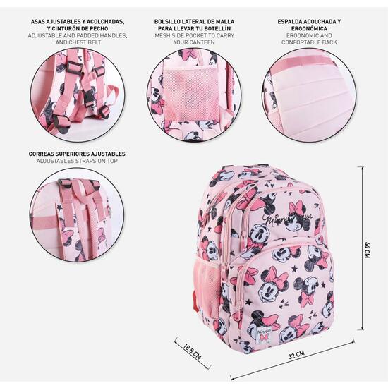 MOCHILA ESCOLAR GRANDE 44 CM MINNIE PINK image 4