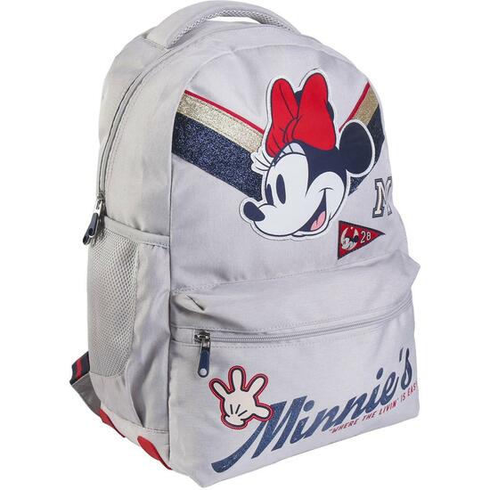 MOCHILA ESCOLAR GRANDE 44 CM MINNIE LIGHT GRAY image 0