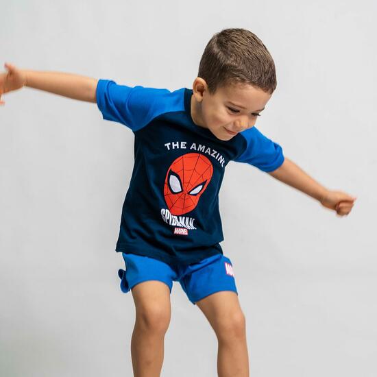 PIJAMA CORTO SINGLE JERSEY SPIDERMAN BLUE image 3