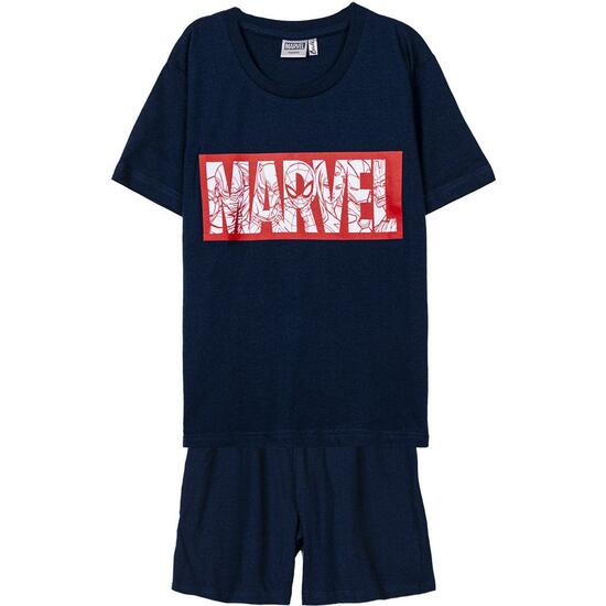 PIJAMA CORTO SINGLE JERSEY MARVEL DARK BLUE image 0