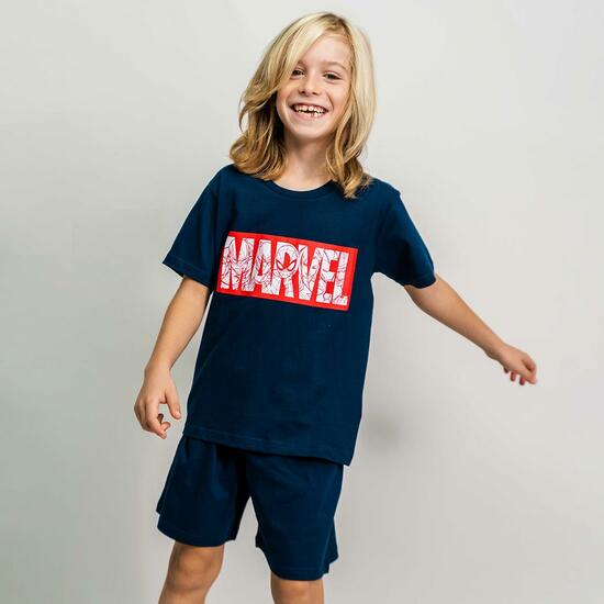 PIJAMA CORTO SINGLE JERSEY MARVEL DARK BLUE image 3