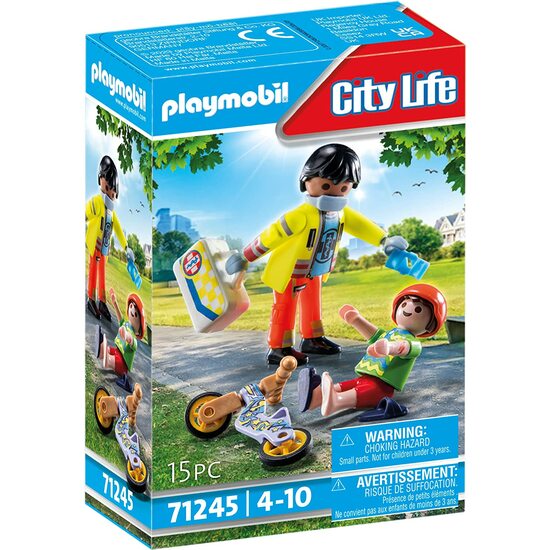 PARAMEDICO CON PACIENTE PLAYMOBIL image 0