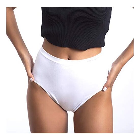 PACK 6 BRAGAS ALTAS BLANCAS SIN COSTURAS BLANCO image 0