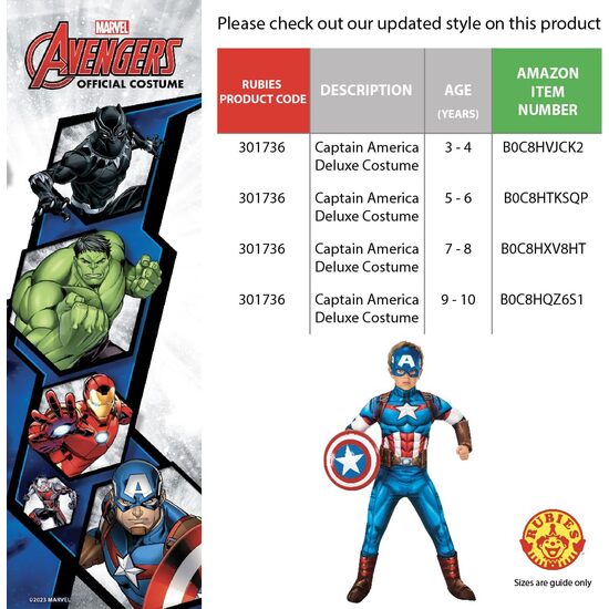 DISFRAZ CAPITAN AMERICA DELUXE VENGADORES AVENGERS MARVEL INFANTIL image 5