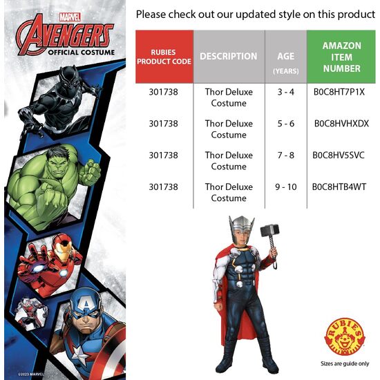 DISFRAZ THOR DELUXE VENGADORES AVENGERS MARVEL INFANTIL image 5
