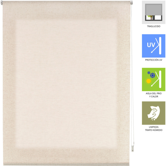 BLINDECOR ESTOR ENROLLABLE TRASLÚCIDO LINO 160X200 image 2