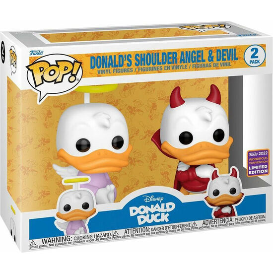 BLISTER 2 FIGURAS POP DISNEY DONALD DUCK - DONALD ANGEL & DEVIL EXCLUSIVE image 0