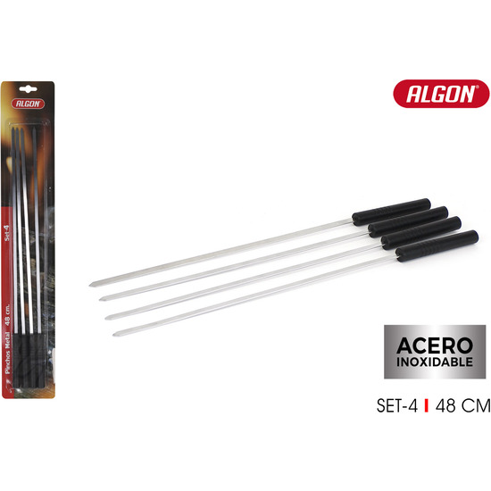 SET 4 PINCHOS METAL M/PLAST.48CM ALGON image 0