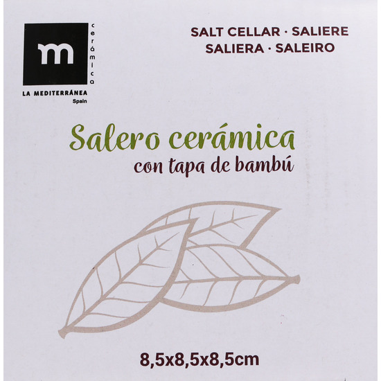 SALERO CERAMICA CON TAPA BAMBU 8.5X8.5X8.5CM image 3