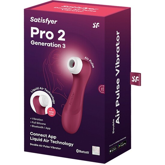 SATISFYER PRO 2 GENERATION 3 LIQUID AIR VIBRATION APP CONNECT - PURPLE image 1