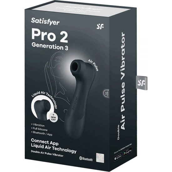 SATISFYER PRO 2 GENERATION 3 LIQUID AIR VIBRATION APP CONNECT - DARK GREY image 1