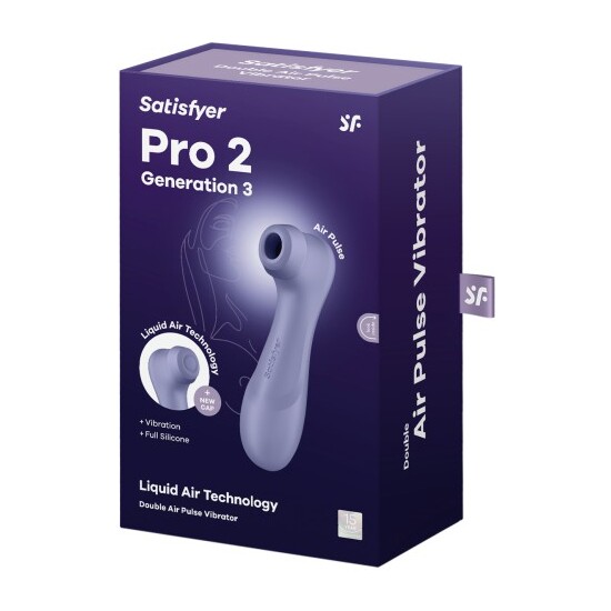 SATISFYER PRO 2 GENERATION 3 LIQUID AIR VIBRATION - LILAC image 1