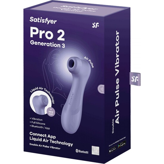 SATISFYER PRO 2 GENERATION 3 LIQUID AIR VIBRATION APP CONNECT - LILAC image 1