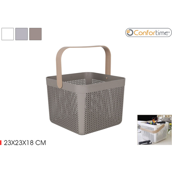 CESTA MULTIUSOS PLASTICO 23X23X18CM CONFORTIME image 0