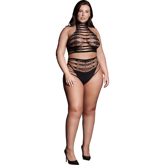 LE DÉSIR- SHADE-CARPO XLVI - TWO PIECE WITH TURTLENECK, CROP TOP AND PANTIE - PLUS SIZE image 0