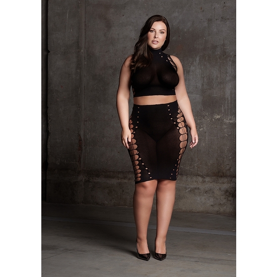 LE DÉSIR- SHADE-KALA XXXVII - TWO PIECE WITH TURTLENECK, CROP TOP AND SKIRT - PLUS SIZE image 4