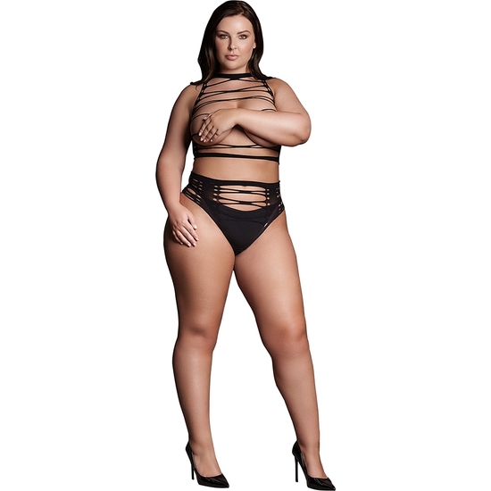 LE DÉSIR-SHADE-HELIKE XLV - TWO PIECE WITH OPEN CUPS, CROP TOP AND PANTIE - PLUS SIZE image 0
