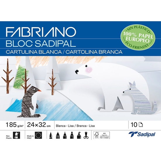 PACK 10 BLOCS CARTULINA BLANCA DE 10 HOJAS image 0