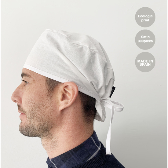 GORRO PROFESIONAL SANITARIO, COCINERO MODELO SANITARIOS BLANCO image 3