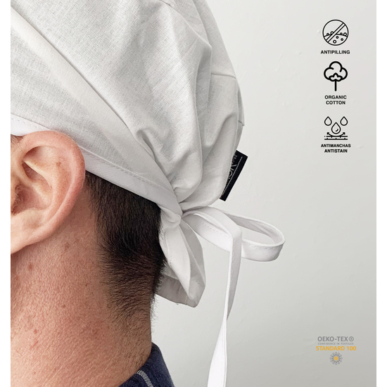 GORRO PROFESIONAL SANITARIO, COCINERO MODELO SANITARIOS BLANCO image 4