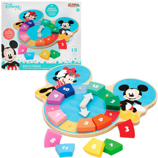 MICKEY RELOJ PUZZLE MADERA ECO 22 CM image 0